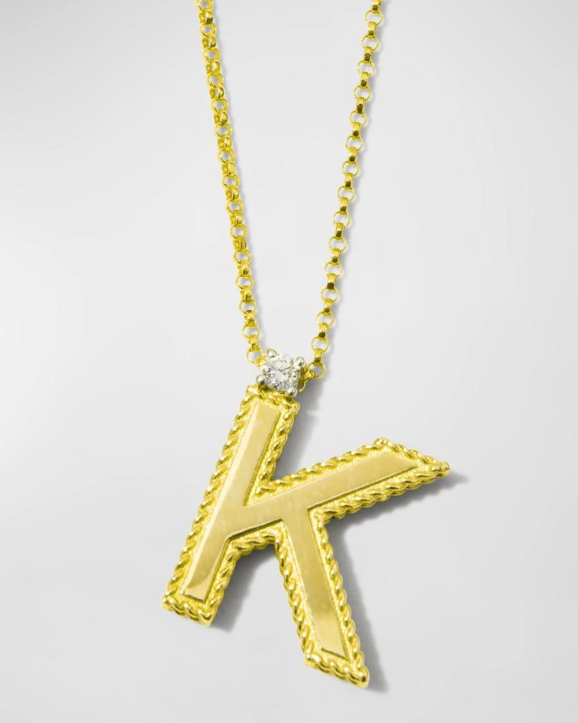 Roberto Coin Princess 18K Yellow Gold Diamond Initial Necklace, K 1