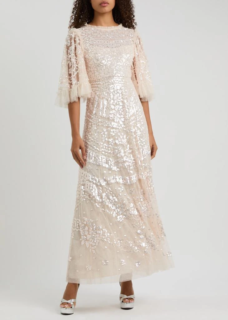 anais sequin ballerina dress Ballerina Dress Needle And Thread Anais Sequin Gown Long Sleeve Sequin  Dresses Embellished Dresses UK Shimmi Dresses