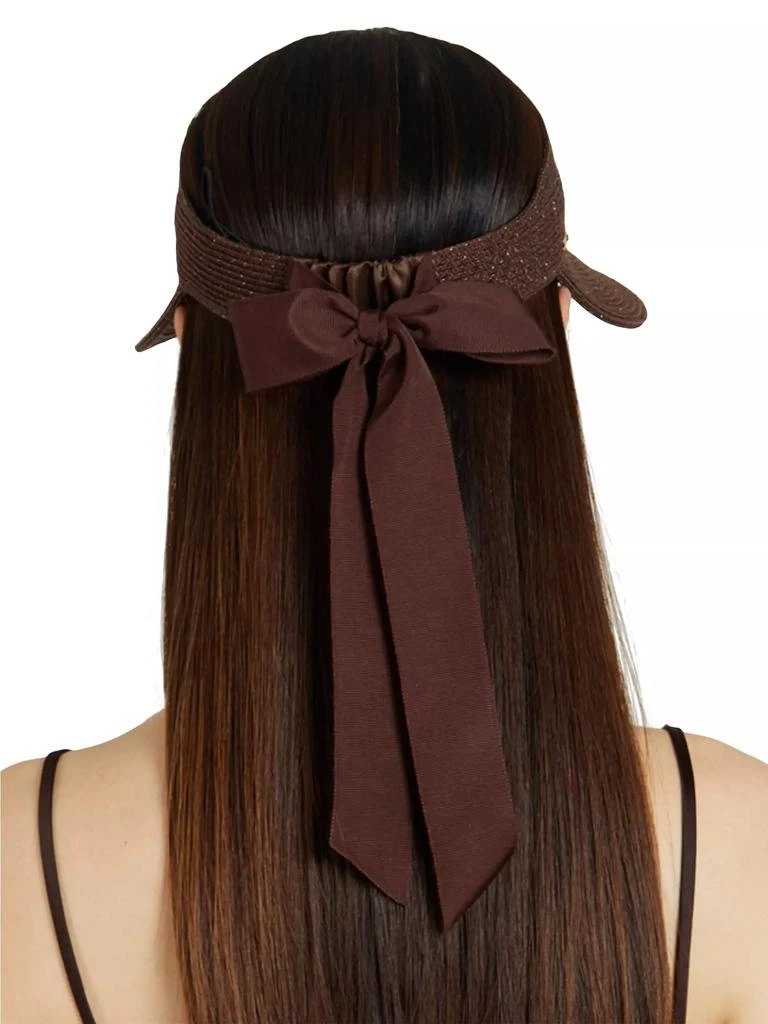 Eugenia Kim Ricky Straw Self-Tie Visor 4