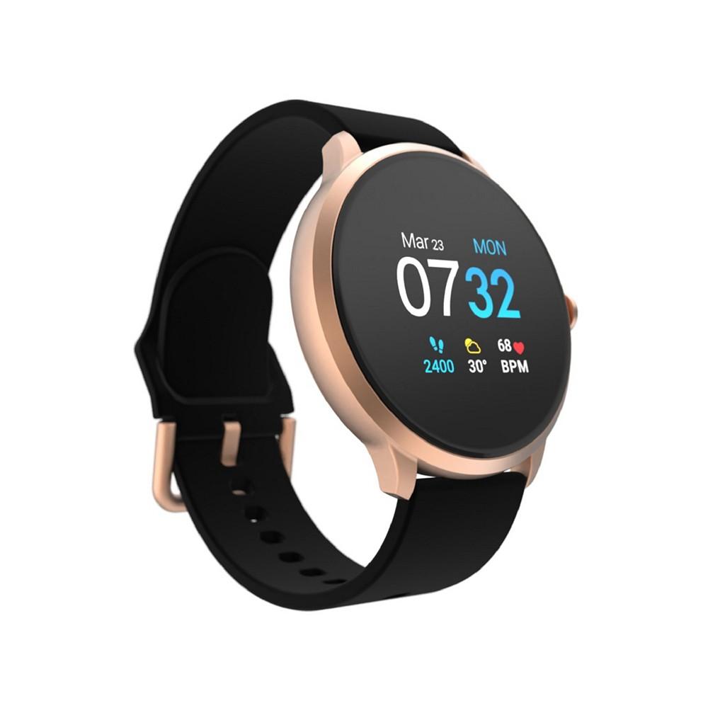 iTouch Sport 3 Unisex Touchscreen Smartwatch: Rose Gold Case with Black Silicone Strap 45mm