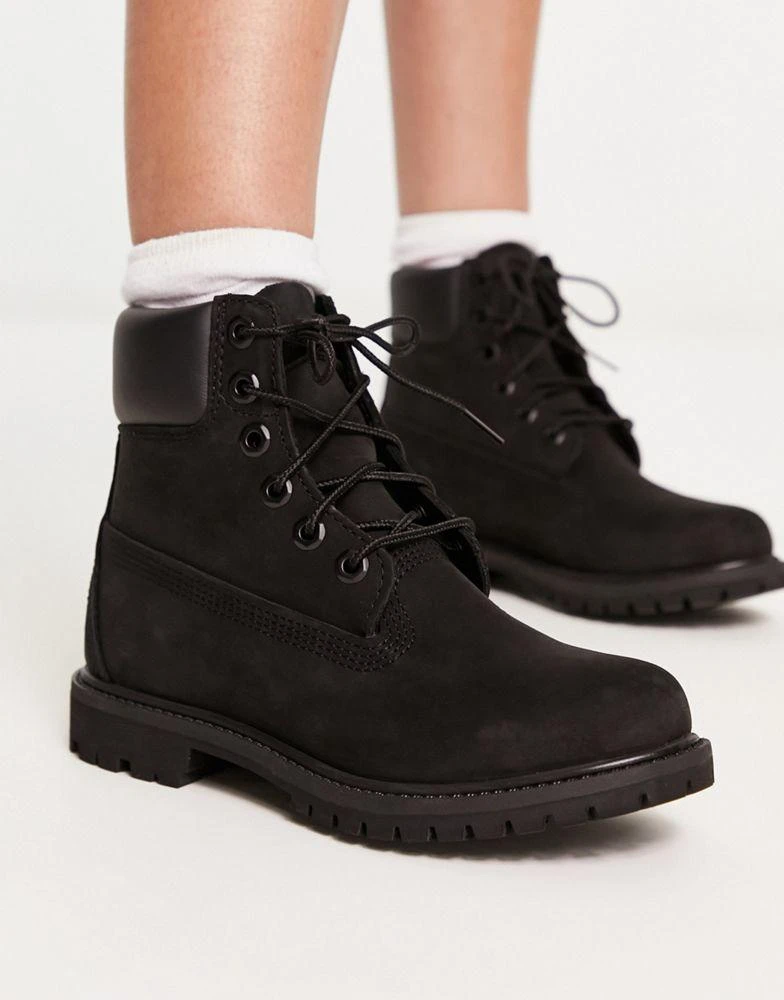 Timberland Timberland 6 inch premium boots in black nubuck leather 4