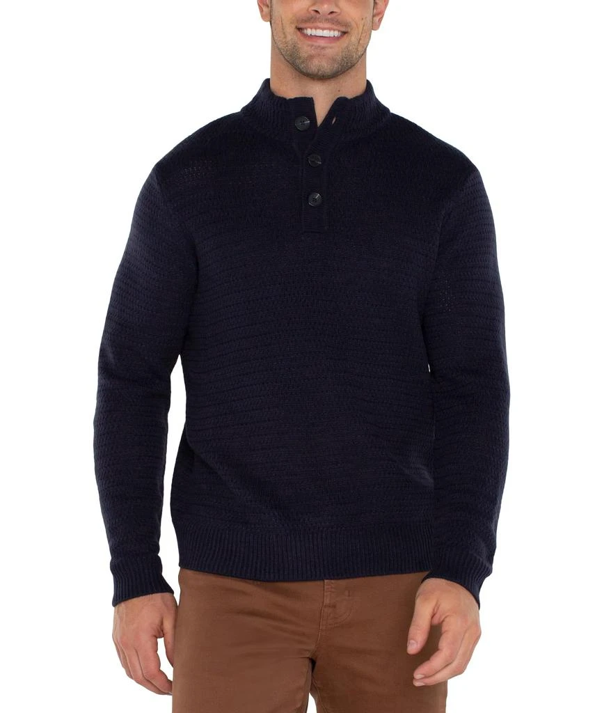Liverpool Button Mock Neck Sweater 1