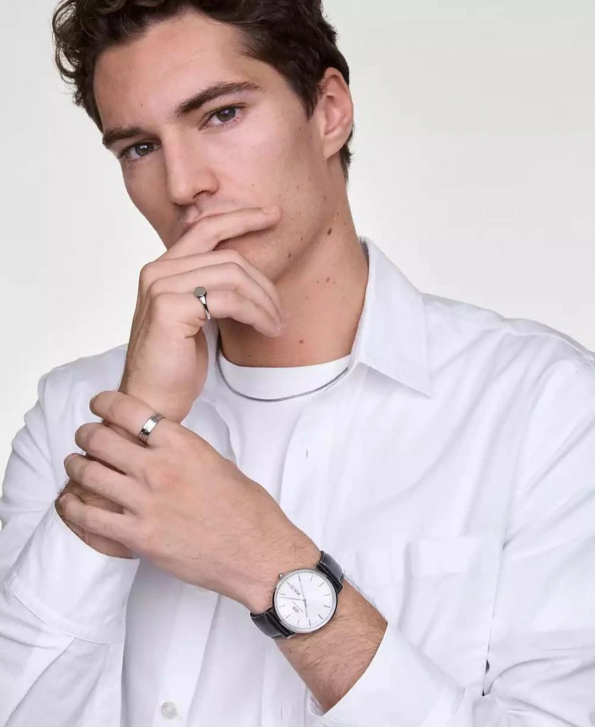 Daniel Wellington Men's Analog Black Leather Watch, 40mm 5