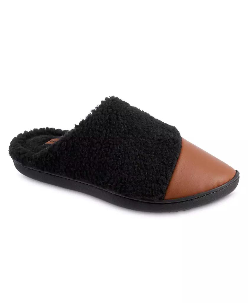 Isotoner Signature Women's Memory Foam Tinsley Leather Berber Clog Comfort Slippers