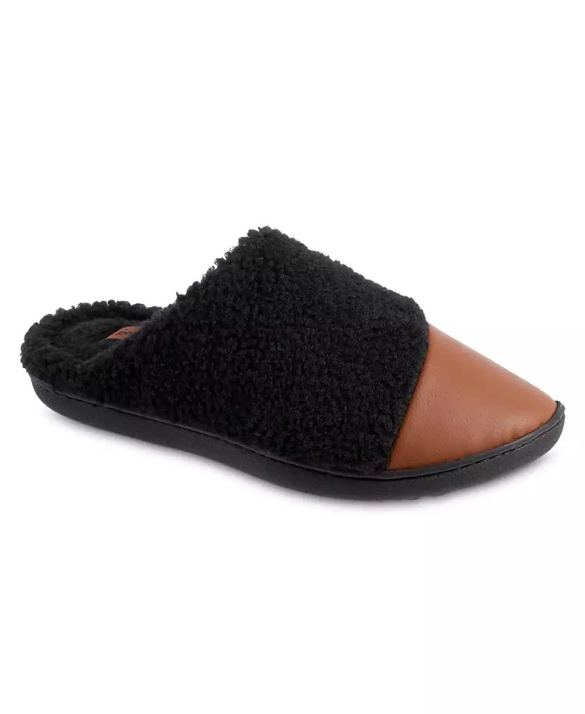Isotoner Signature Women's Memory Foam Tinsley Leather Berber Clog Comfort Slippers 1