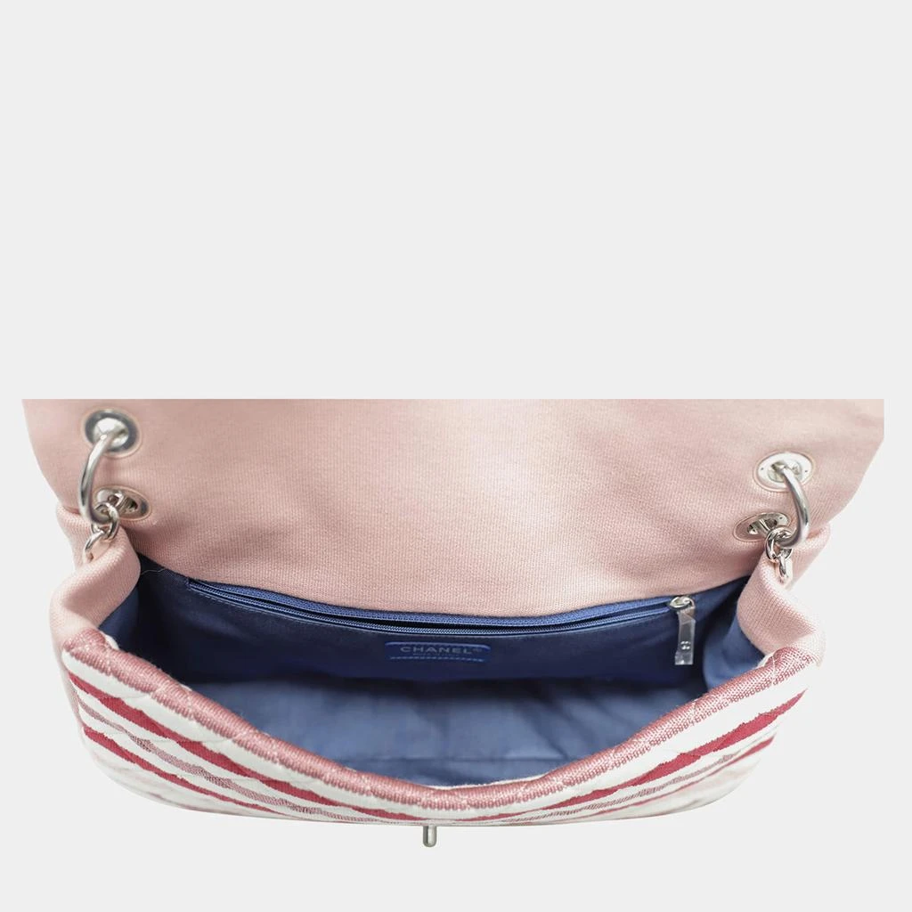 Chanel Chanel Multicolor Jersey Stripes Rope Maxi Flap Bag 6