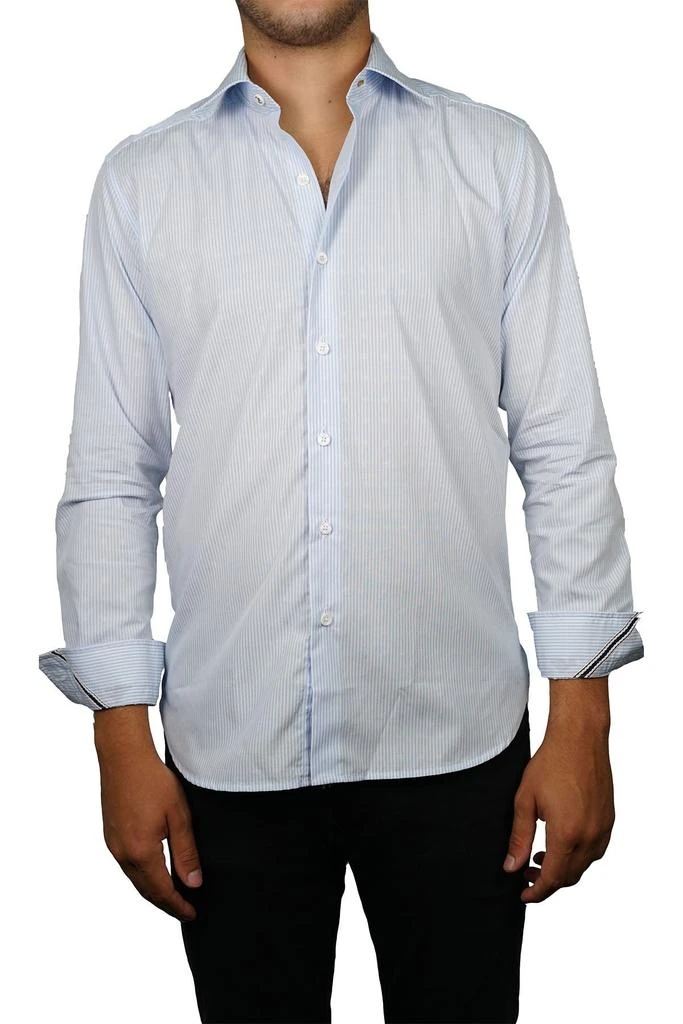 Zanella Tailored Fit Stripe Button-Up Shirt 1