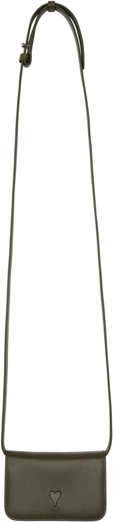 AMI Khaki Ami de Coeur Strap Card Holder