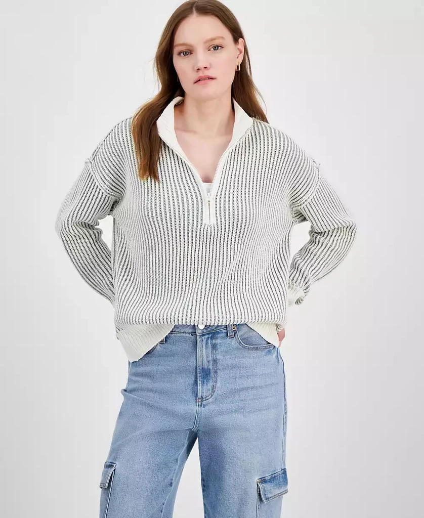 Ultra Flirt Juniors' Chenille Half-Zip Sweater 1