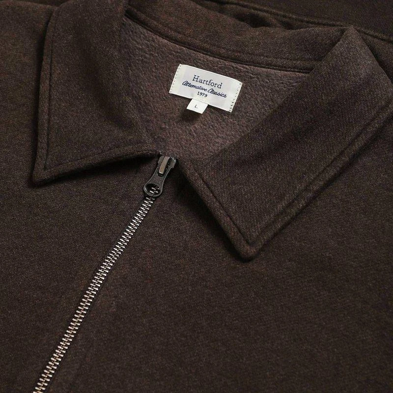 Hartford Zip Polo Sweater Maroon 2