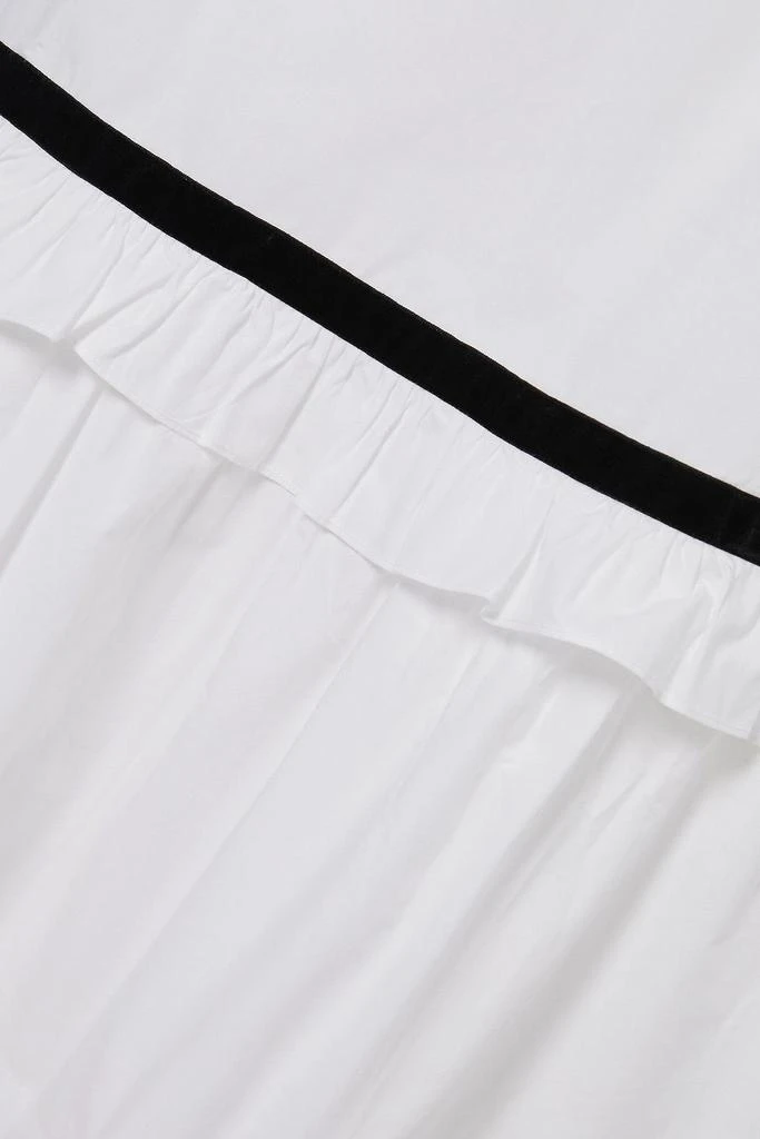 BATSHEVA Yeva ruffled tiered velvet-trimmed cotton-poplin midi dress 4
