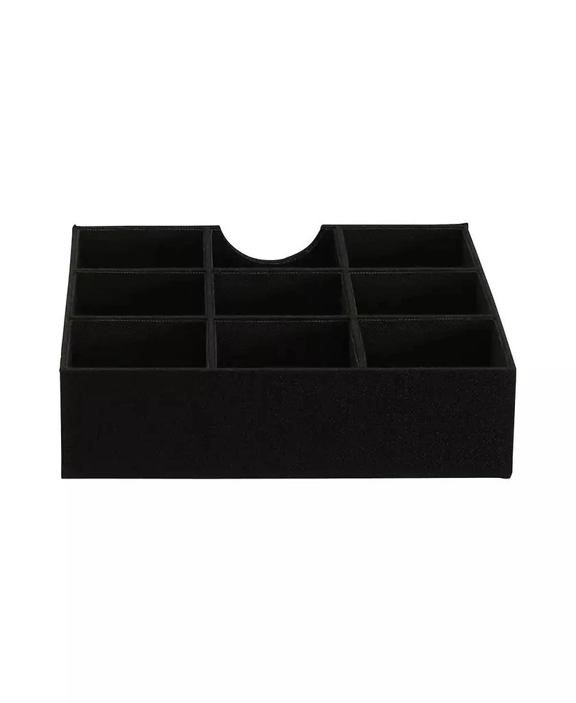 Household Essentials 9-Compartment Drawer Organizers, Pack of 2, Black Linen 6
