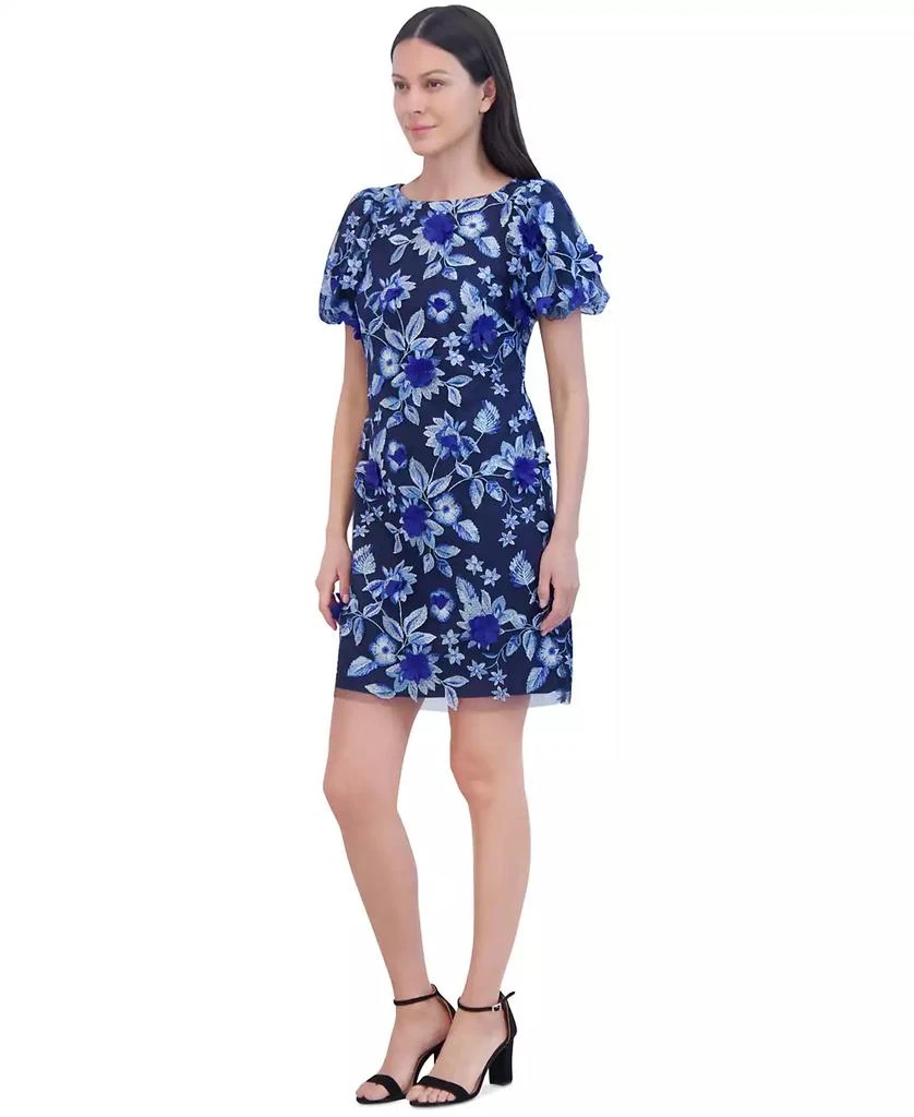 Eliza J Women's Floral Embroidered Puff-Sleeve Sheath Dress 4