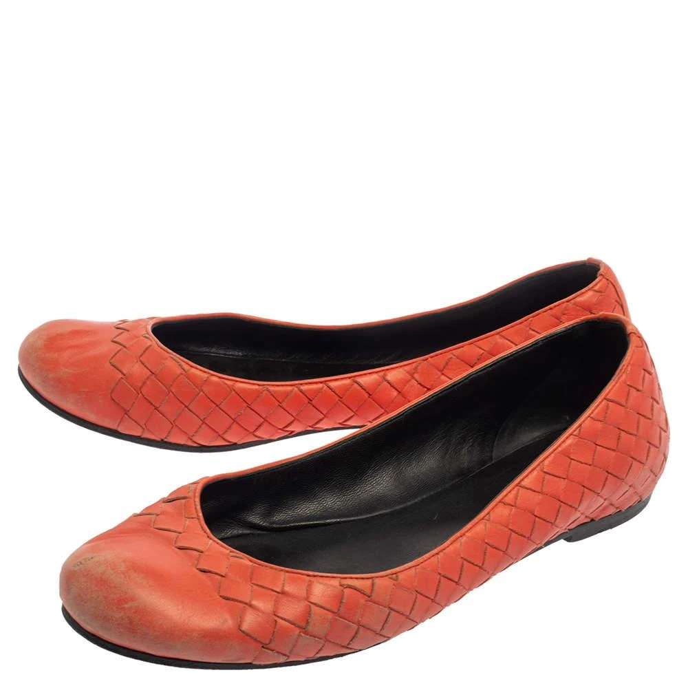 Bottega Veneta Bottega Veneta Orange Intrecciato Leather Ballet Flats Size 39 4