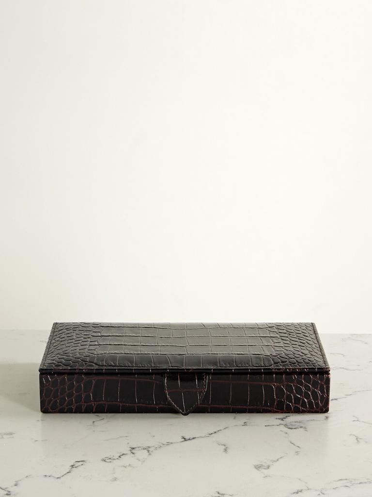 SMYTHSON Mara 仿鳄鱼纹皮革首饰盒