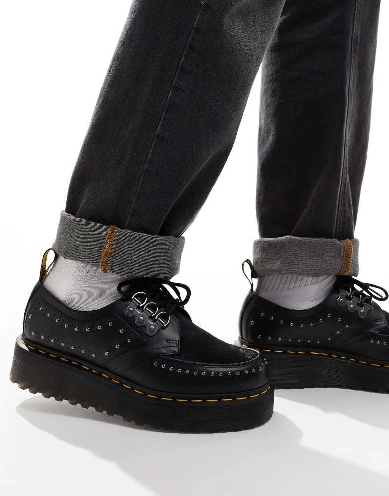 Dr. Martens Dr Martens Ramsey quad 3 eye shoes in black leather 1