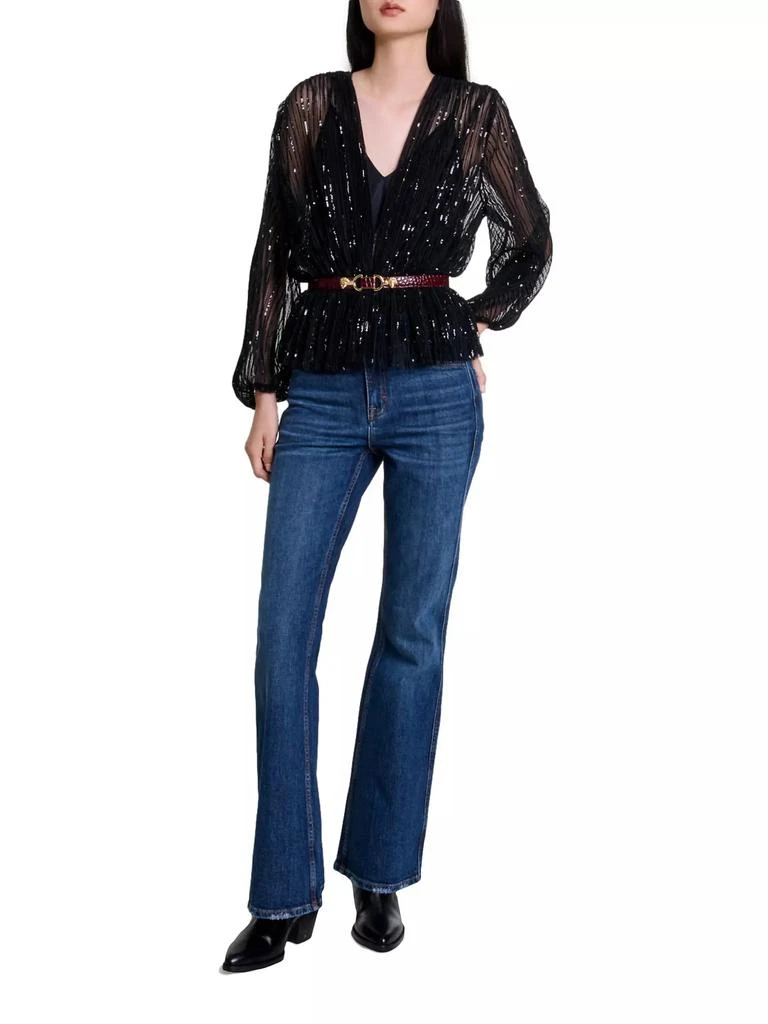 Maje Belted Sequin Top 8