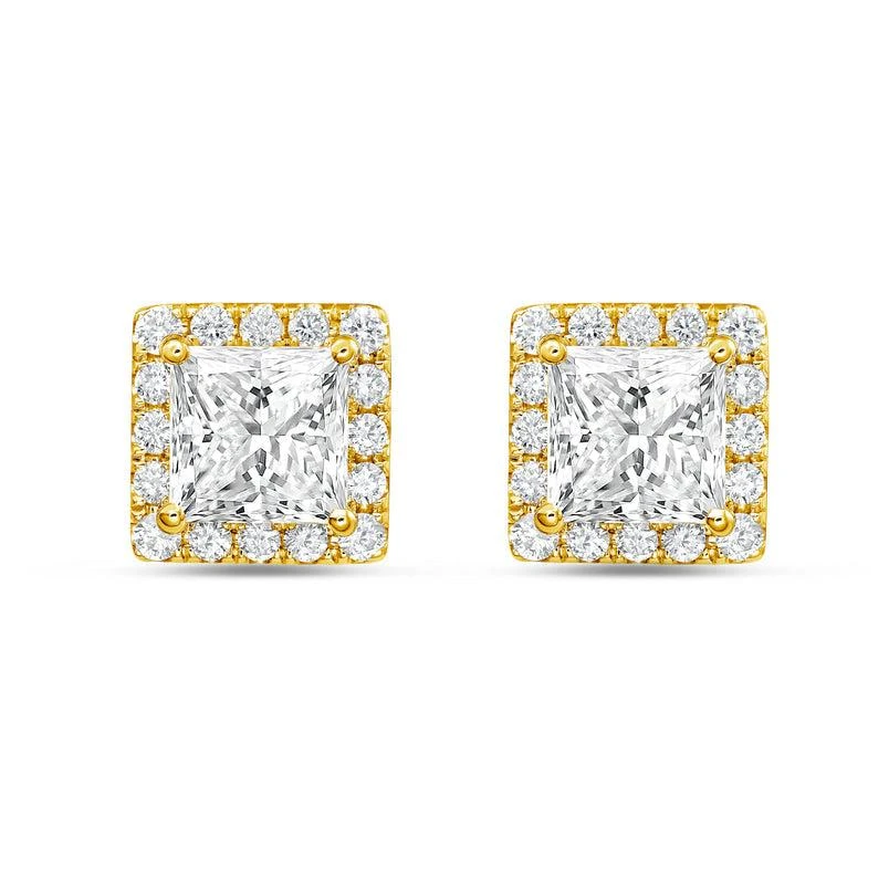 Diana M Jewels 14KT YELLOW GOLD LAB GROWN FASHION EARRINGS WEIGHING 7.00 CTS TW