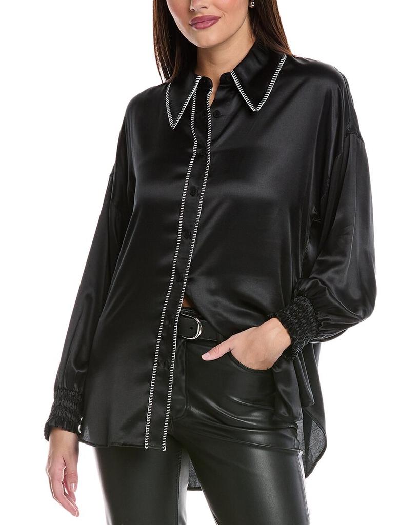 ALL SAINTS AllSaints Charli Stitch Silk-Blend Shirt