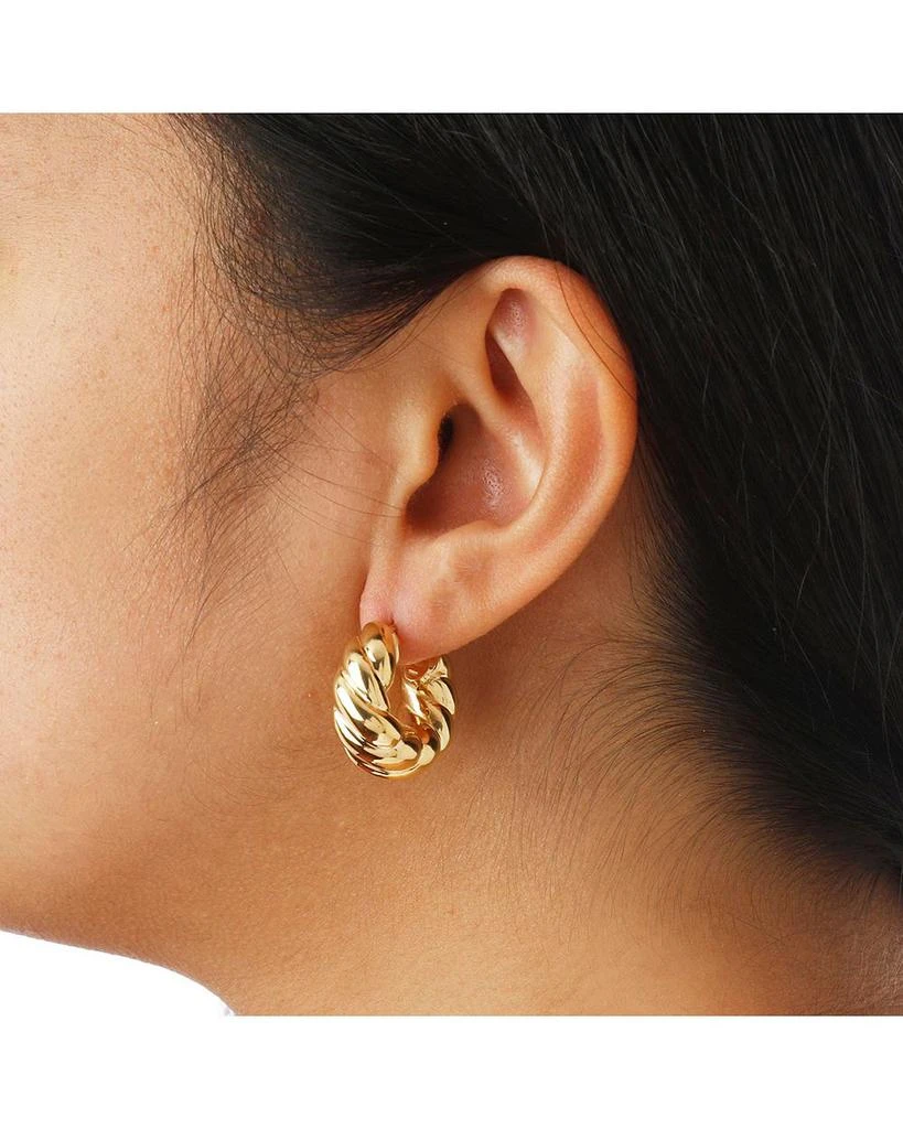 Bloomingdale's 14K Yellow Gold Ribbed Hoop Earrings 3