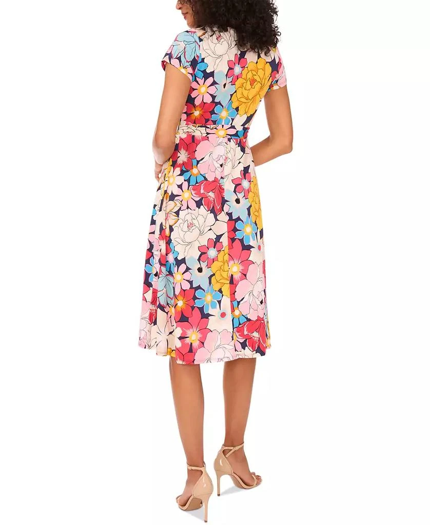 MSK Petite Printed O-Ring-Trim Short-Sleeve Dress 5