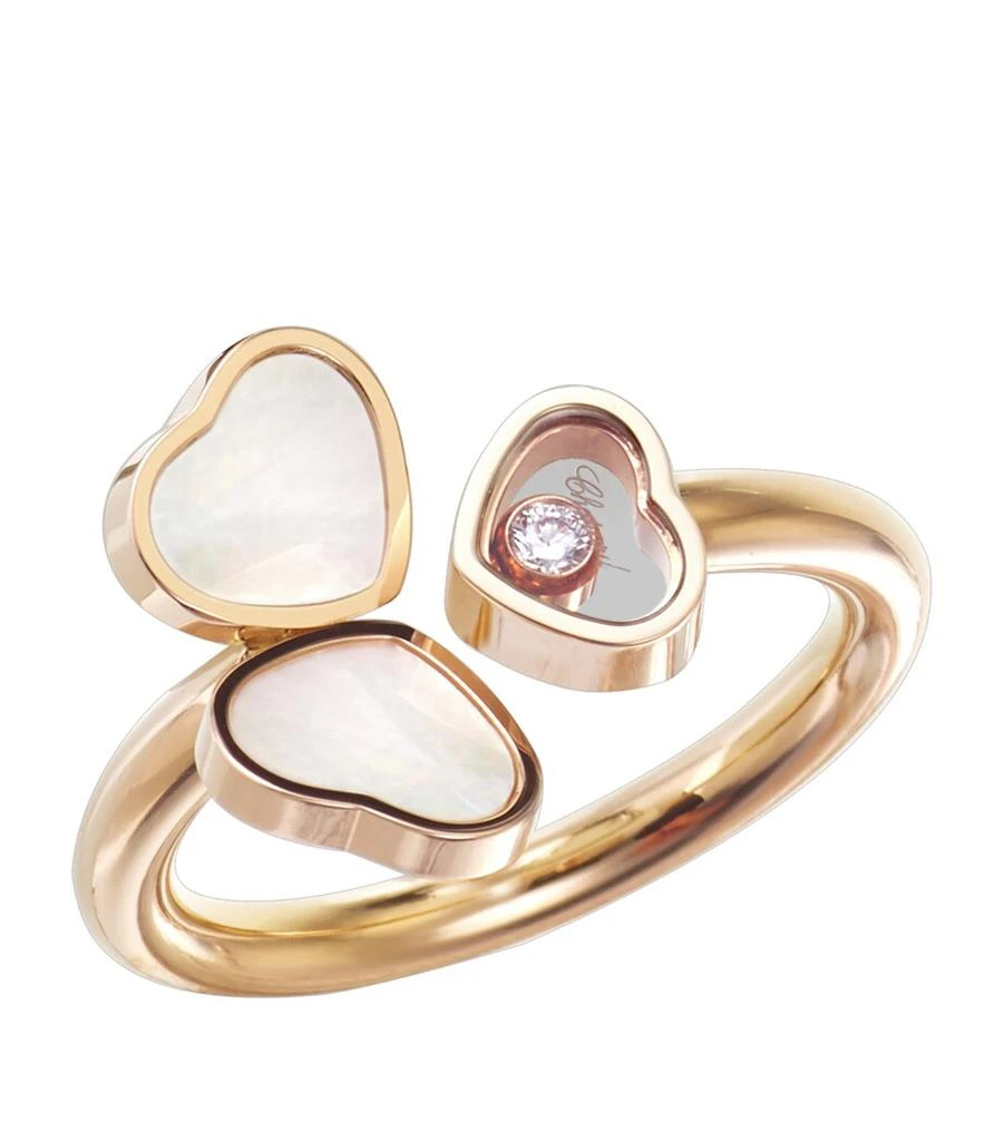 Chopard Rose Gold and Diamond Happy Hearts Ring 1