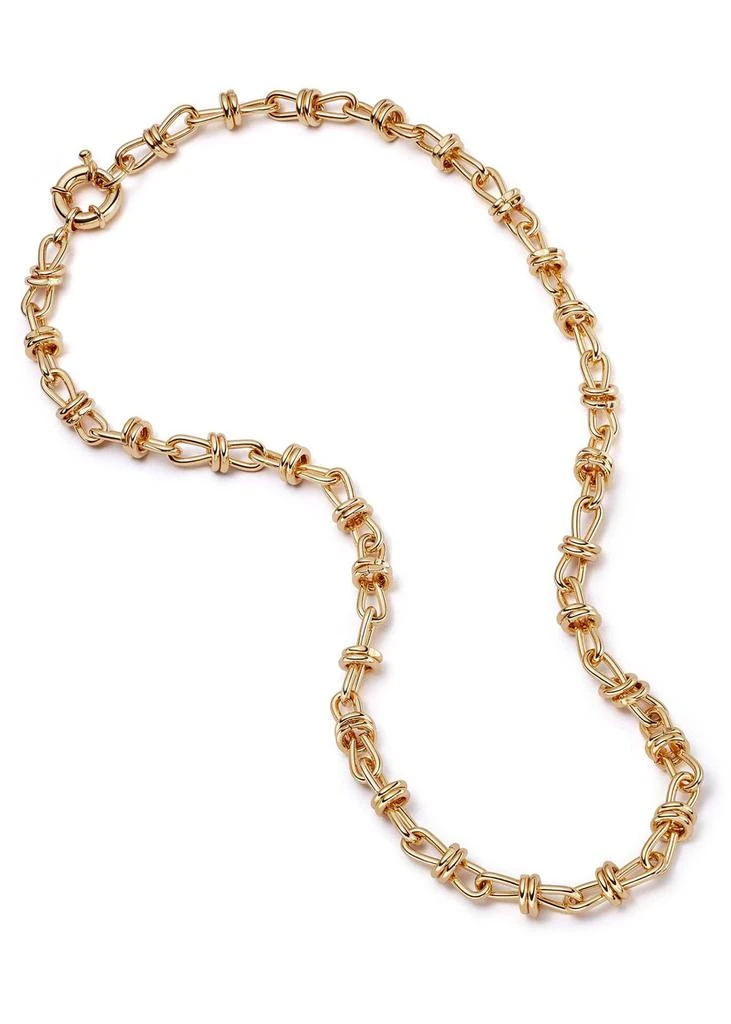 DAISY LONDON X Polly Sayer Knot 18kt gold-plated chain necklace 1