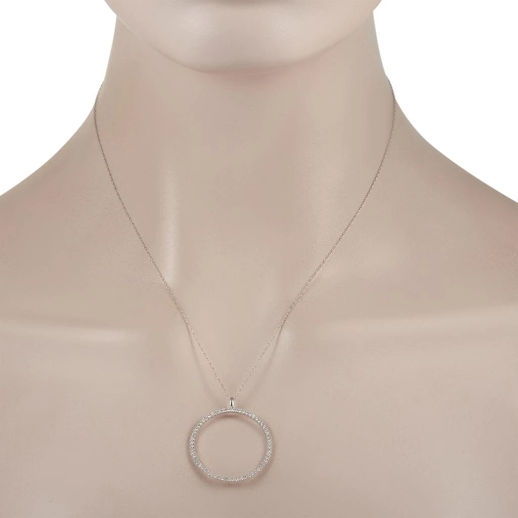 Non Branded 14K White Gold 0.50ct Diamond Pendant Necklace 2