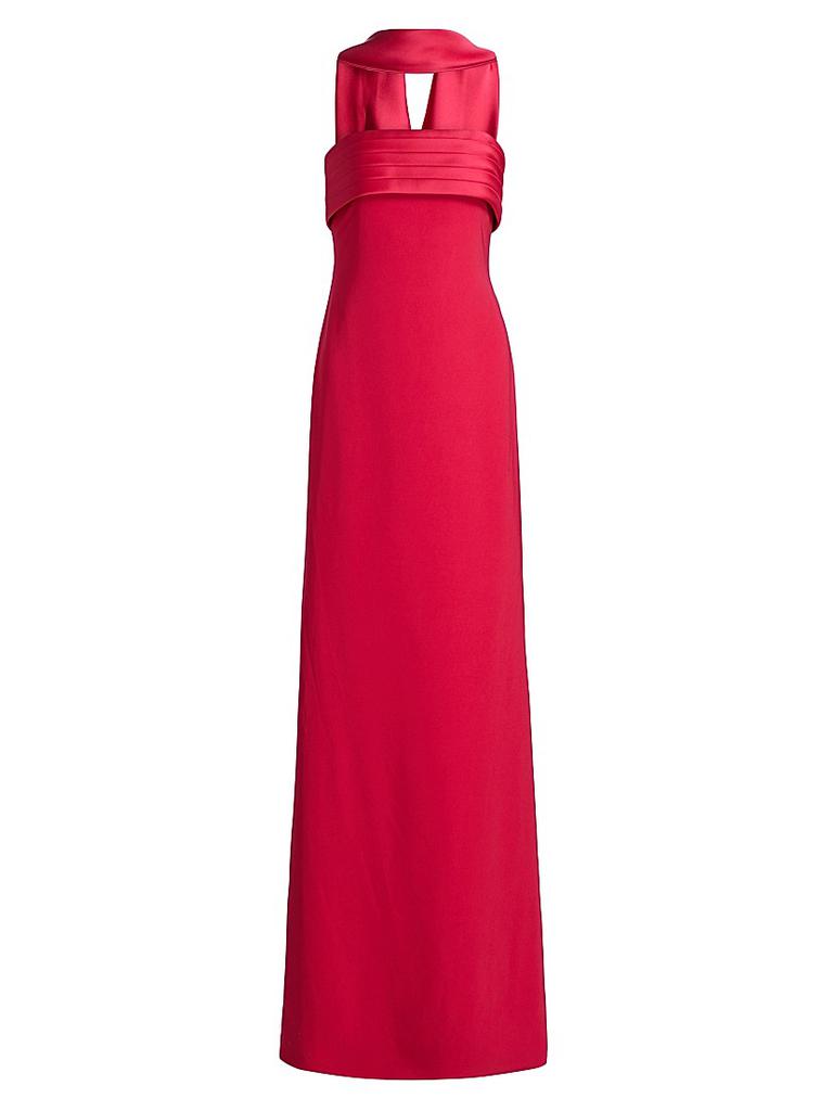 Badgley Mischka Neck Scarf Strapless Satin Floor-Length Gown
