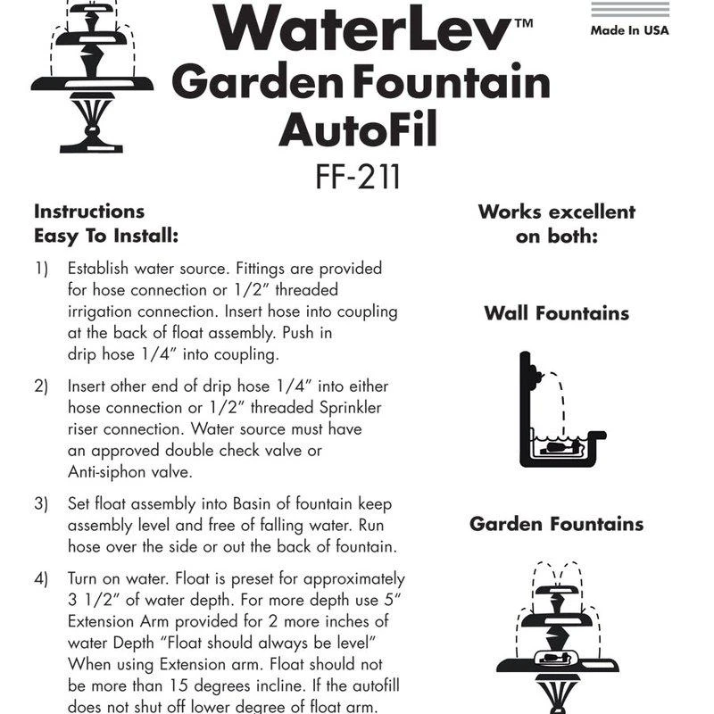 Sunnydaze Decor Water Lev Auto Fill System For Outdoor Fountains 2