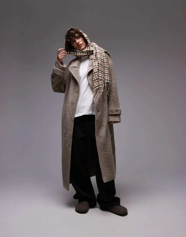 Topshop Topshop chuck on coat in taupe 1
