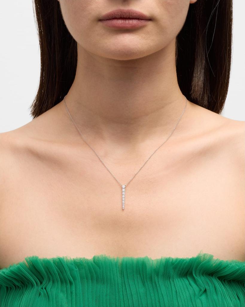 Memoire 18K White Gold Diamond Pendant Necklace, 16-18"L, 0.86tcw