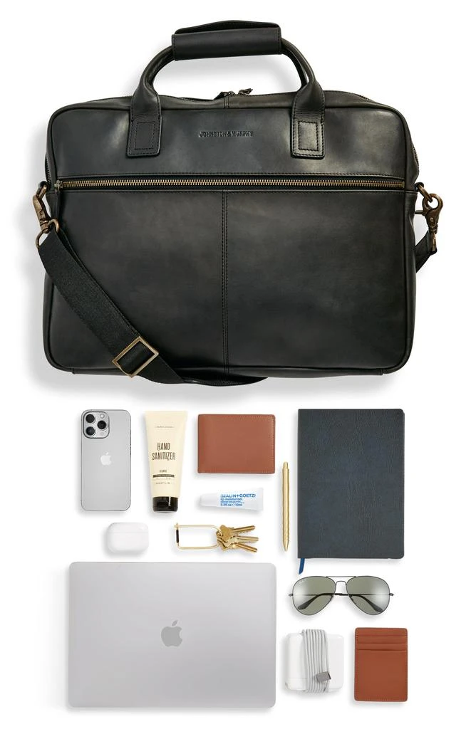 Johnston & Murphy Waxy Leather Briefcase 6