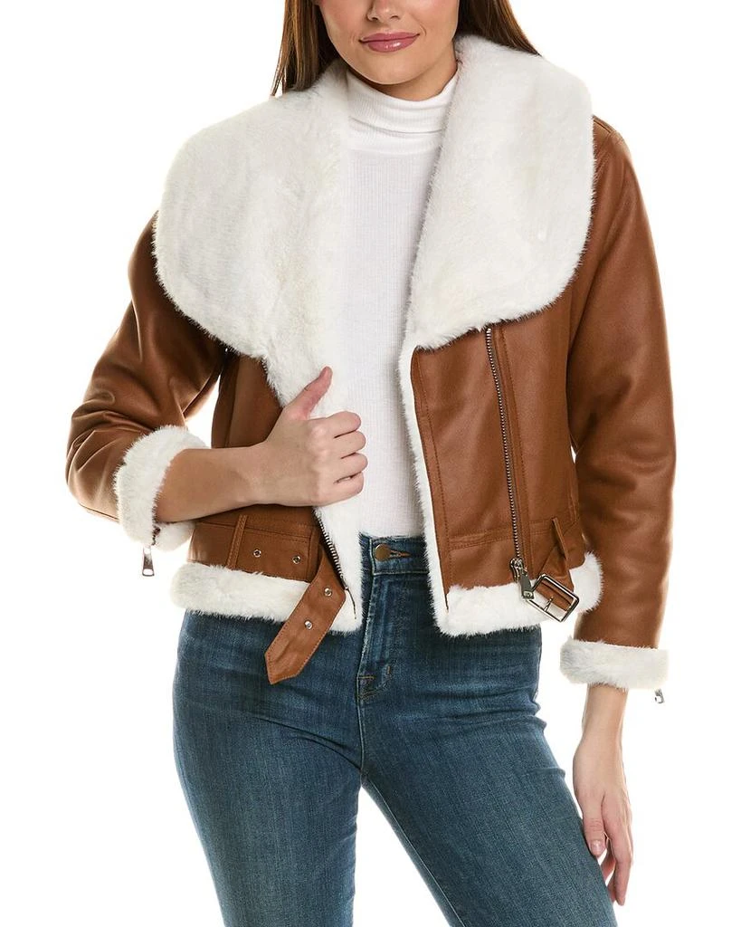 Adrienne Landau Asymmetrical Aviator Jacket 1