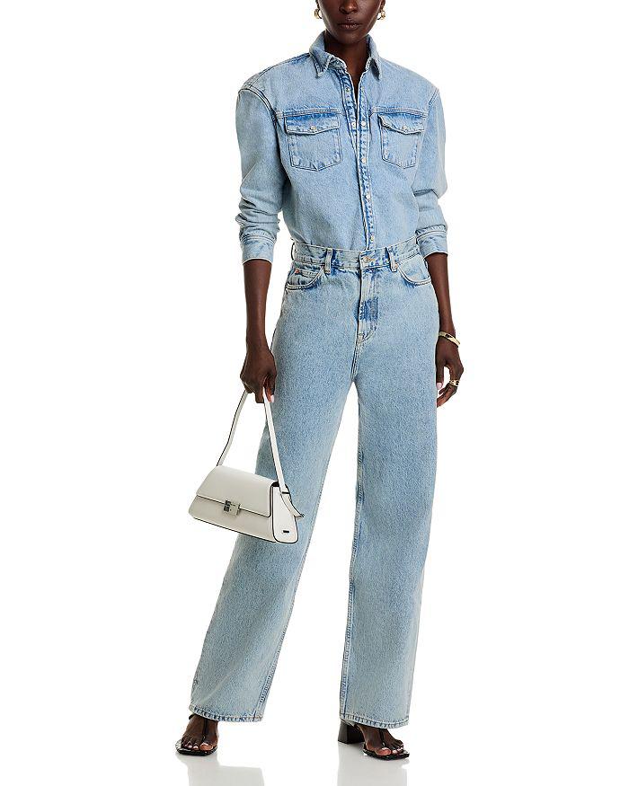 WARDROBE.NYC Low Rise Jeans in Blue