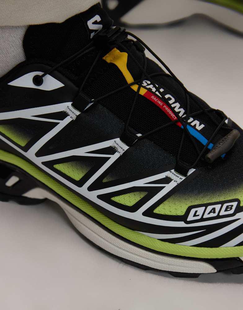 Salomon XT-6 Skyline trainers in black and maritime blue and sharp