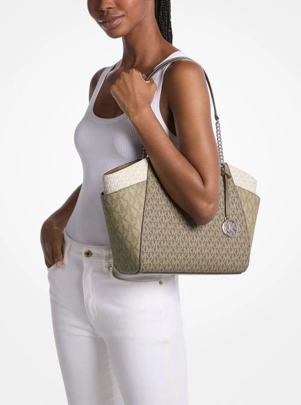 Michael Kors Jet Set Large Color-Block Signature Logo Shoulder Bag 3