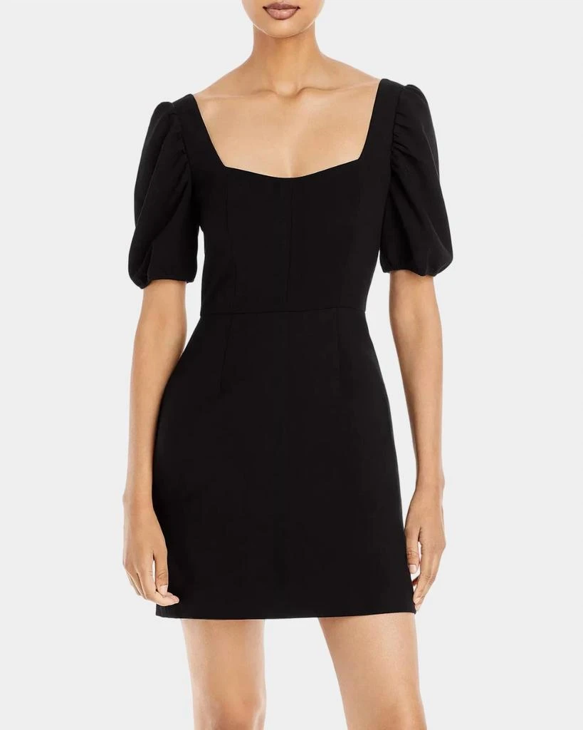 French Connection Berina Whisper Puff Sleeve Dress In Black 1