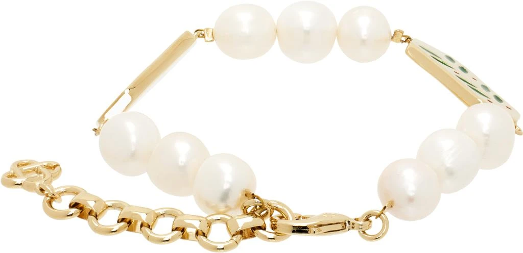 Casablanca Gold & White Laurel Pearl Bracelet 2