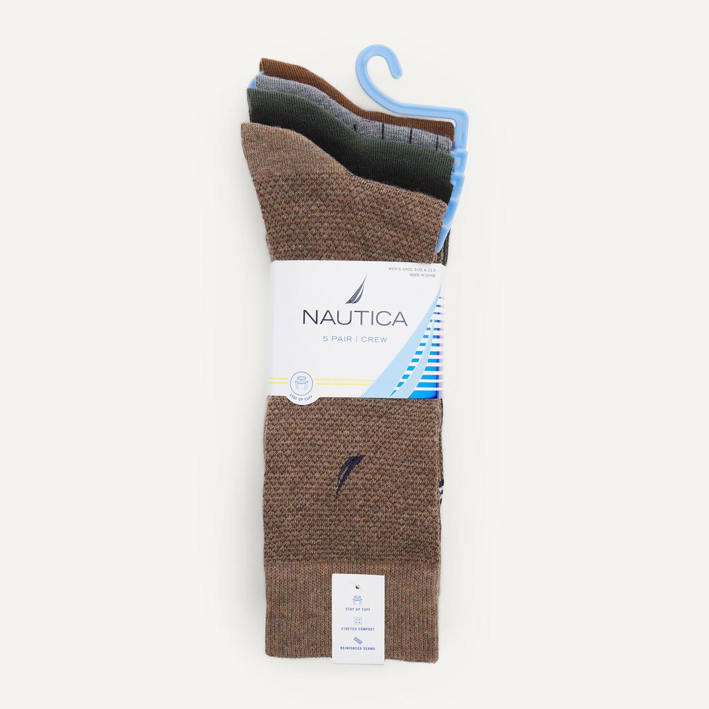 Nautica Nautica Mens Dress Crew Socks, 5-Pack