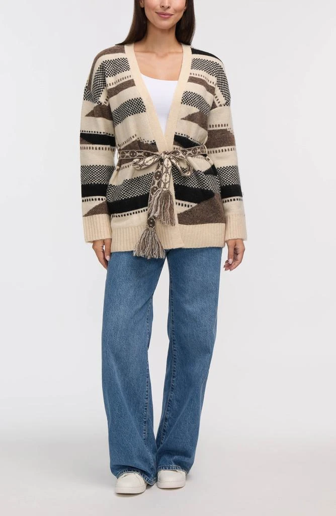 NVLT Stripe Tie Waist Jacquard Cardigan 4