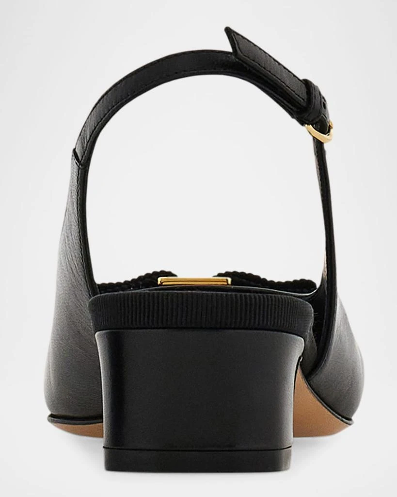 Salvatore Ferragamo Rivada Leather Bow Slingback Pumps 3