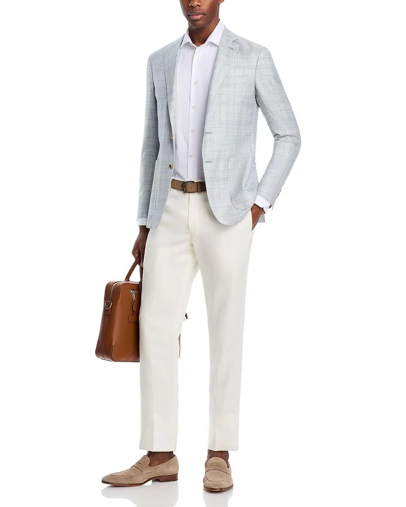 Canali Kei Wool, Silk & Linen Plaid Unstructured Regular Fit Sport Coat 4