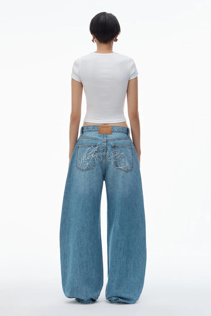 Alexander Wang Crystal Hotfix Tee in Ribbed Jersey 4