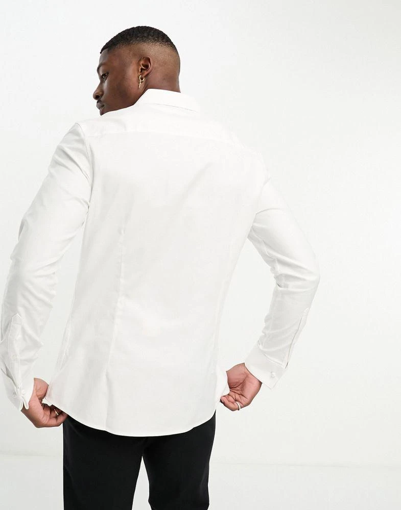 ASOS ASOS DESIGN  easy iron slim fit twill shirt with cutaway collar and double cuff 3