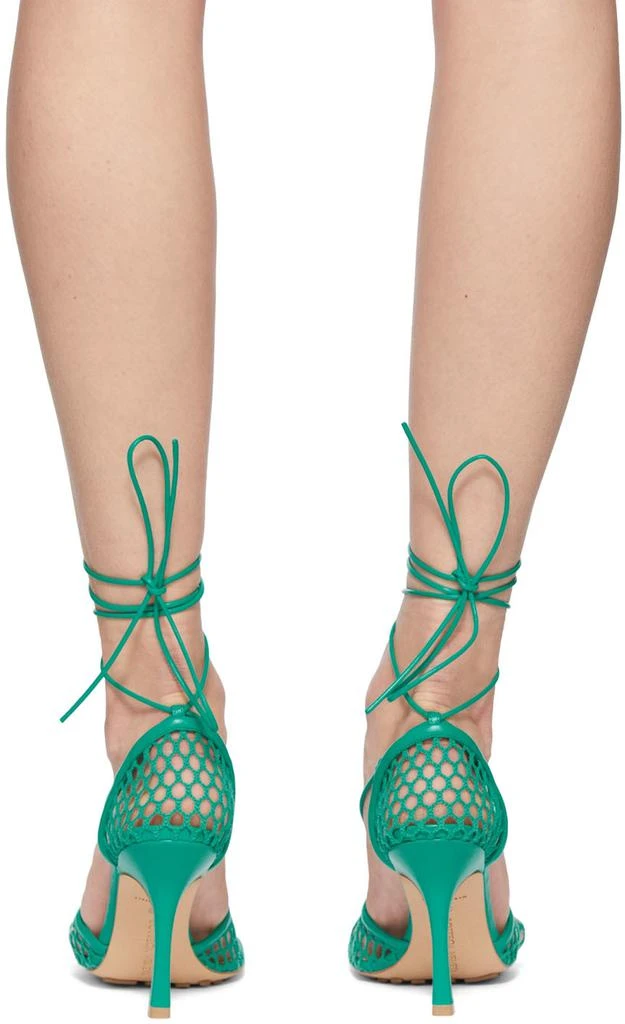 Bottega Veneta Green Stretch Web Heels 2