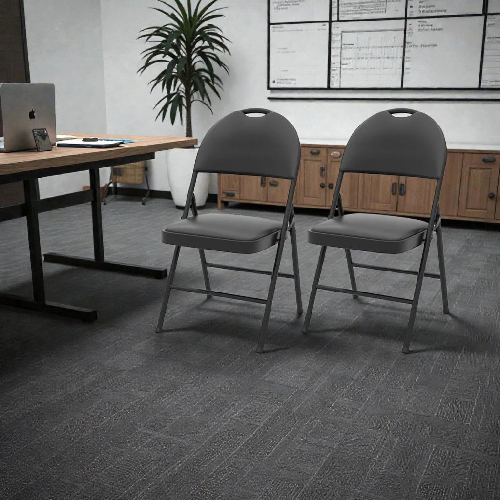 Hivvago 2-Piece Portable Folding Chairs with Cushioned Seats and Metal Construction