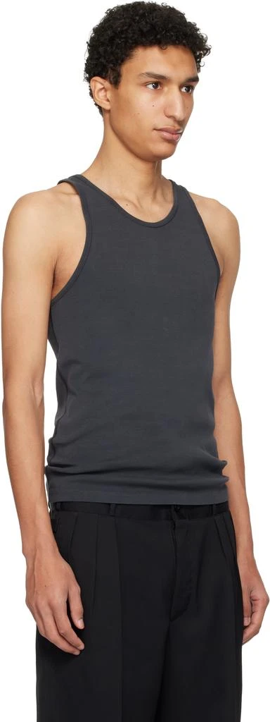 MAISON MARGIELA Gray Ribbed Tank Top 2