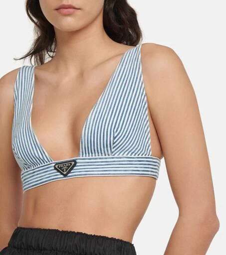 Prada Striped denim bralette 4