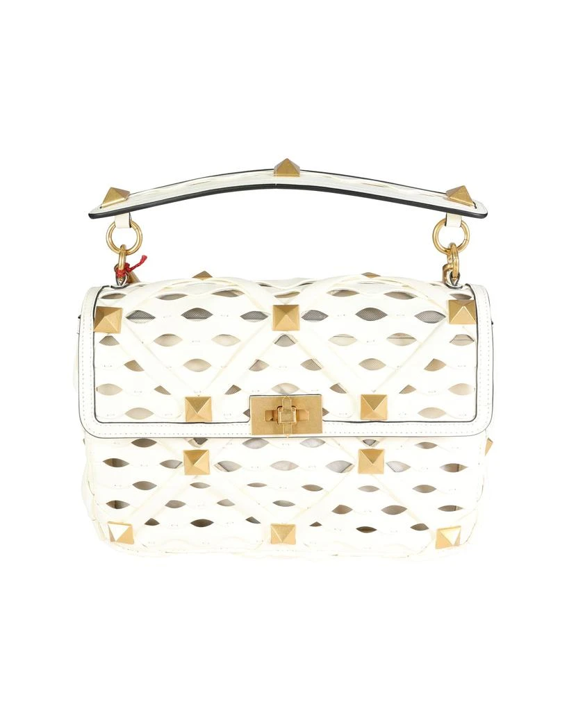 Mario Valentino Valentino Ivory Nappa Leather Large Roman Stud Shoulder Bag 1